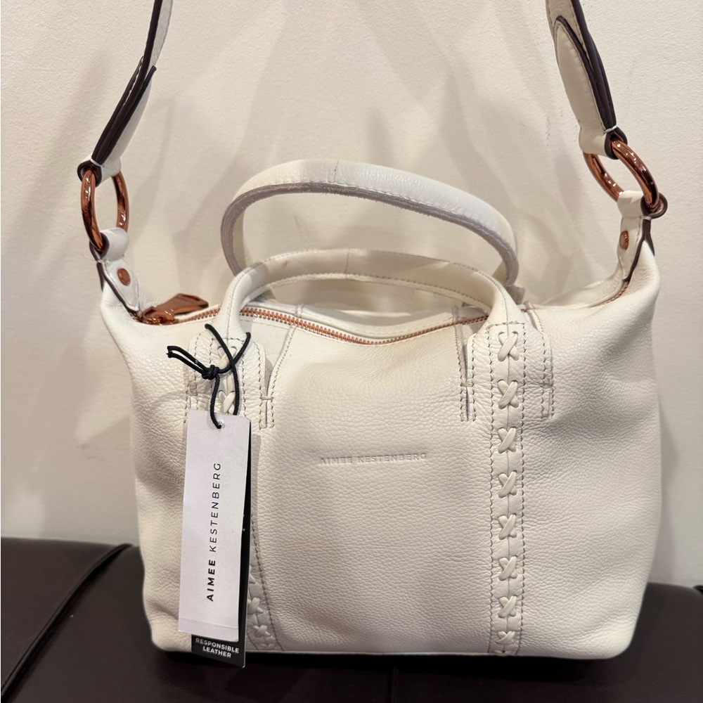 Aimee Kestenberg Hudson Mini Satchel vanilla ice -  Cream with Rose Gold Accents